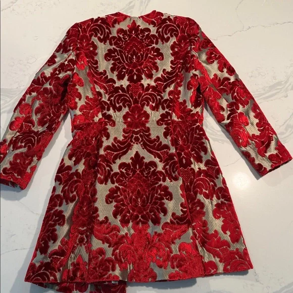 Alice + Olivia Red Brocade Jacket - Picture 7 of 8